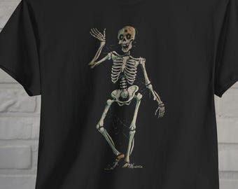 Classic Halloween Skeleton Shirt Skeleton Decoration Black Tee Hoodie Long Sleeve Tee Goth Punk Spooky Horror Top Rad Gift For Halloween Fan
