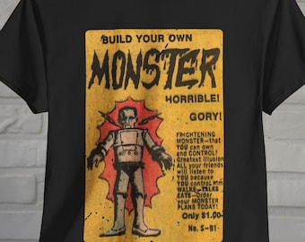 Monster Horror Movie Comic T-Shirt | Vintage Sci-Fi Comic Book Tee | Retro Horror Fan Gift | Unique Shirt for Dad & Son | Classic Comics Top