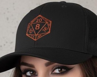 20 Sided Dice Role Playing Game Hat | RPG Meshback Trucker Cap | D20 Gamer Gift | Tabletop Gaming Accessory | Geek Nerd Cap