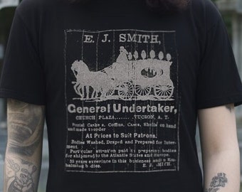 Vintage Undertaker Shirt | Soft Cotton Tee | Punk Goth Horror | Macabre Fashion | Grave Digger Chic | Unisex | Dark Humor | Creepy Comfort