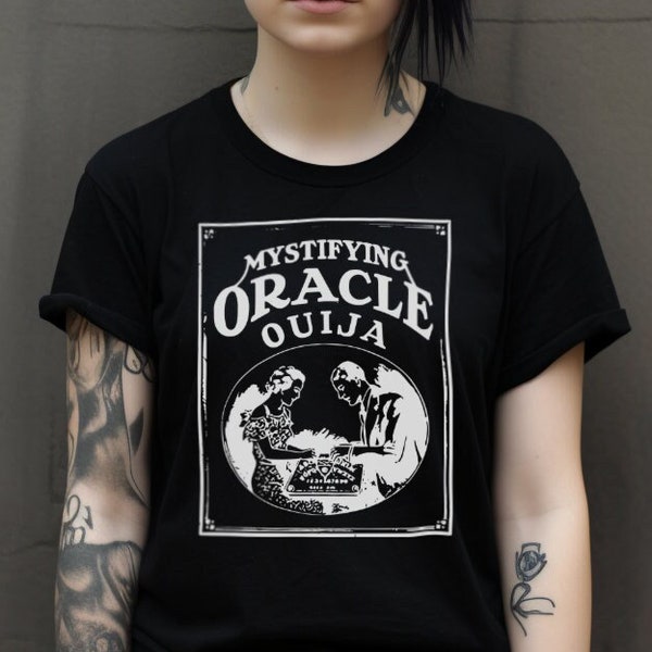 Mystifying Oracle Tee | Ouija Board Shirt | Soft Cotton | Gothic Horror Top | Paranormal Style T-Shirt | Unisex | Spiritual Darkwear