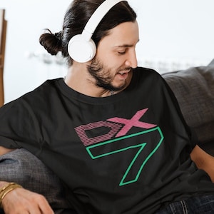 DX7 Synthesizer T-Shirt | Digital Synth Classic Tee | Electronic Music DJ Apparel | Retro Keyboard Design | Music Producer Gear | Synthwave
