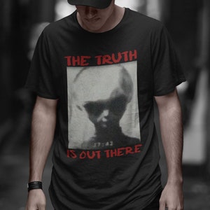 UFO Alien Shirt • The Truth Is Out There Tee • Skinny Bob Retro Alien T-Shirt • UAP Conspiracy Tee • Extraterrestrial Gift - Unisex Ladies image 3