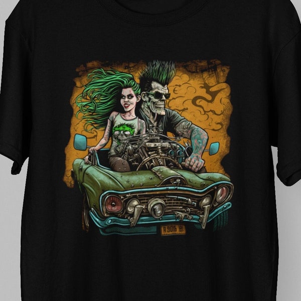 Chemise Homme Rockabilly Psychobilly à Motifs Crâne - Jeans - Neuf Sans étiquettes