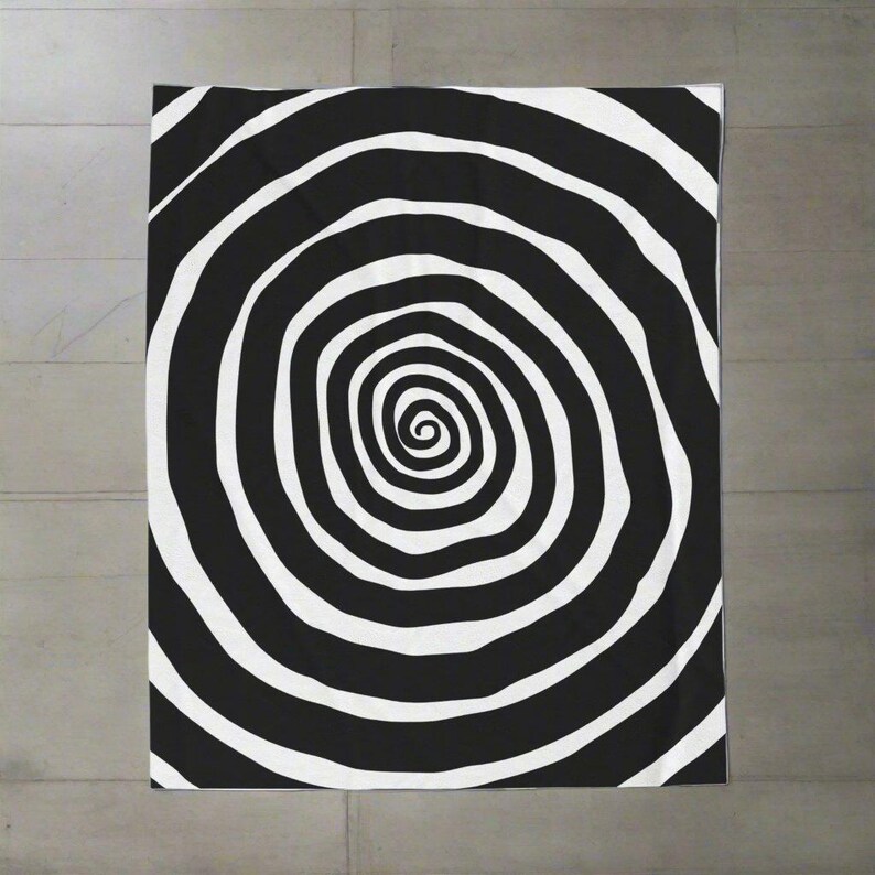 Gothic Spiral Blanket - Contemporary Abstract Plush Throw - Soft Velveteen Blanket for Home Decor - Available in 2 Sizes image 3
