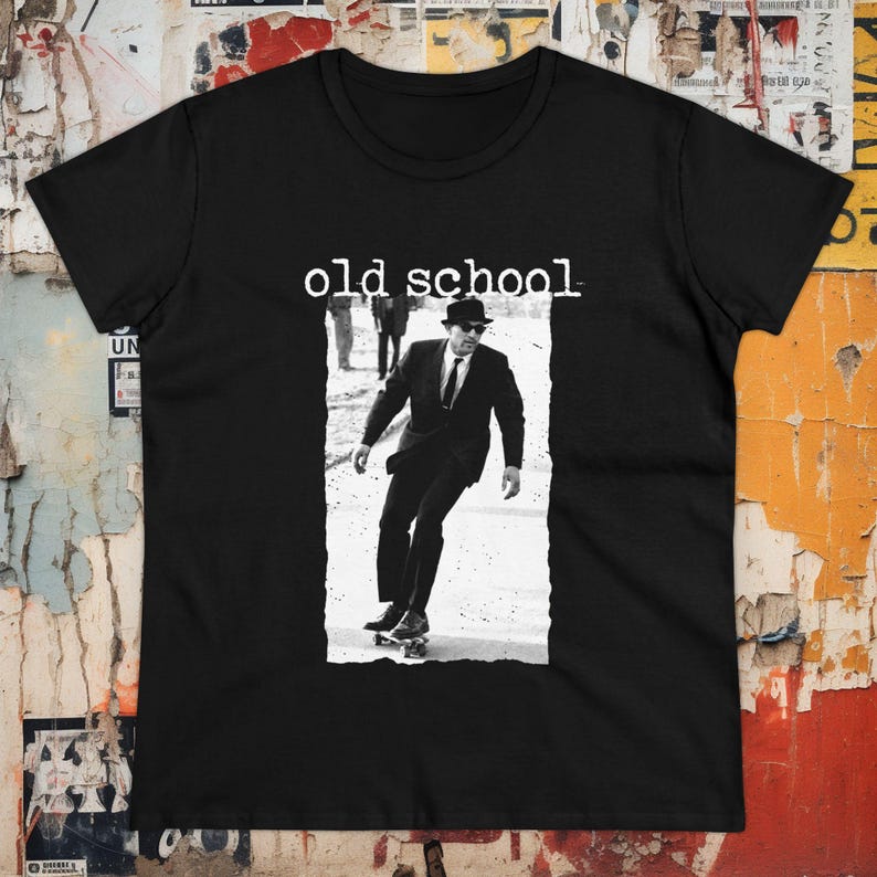 Skateboard Shirt Old School Retro Skater Tee Vintage Hipster Streetwear 90s Style Gift for Skateboarders Kids XS to Adult 5X Hoodie Ladies Ladies Tee