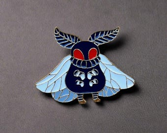 Mothman Pinback Button Cute Cryptid Badge Funny Goth Paranormal Horror Aesthetic Retro Vintage Accessory Gift for Monster Lovers