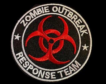 Zombie Patch Biohazard Patch Apocalypse Patch Outbreak Patch Red Embroidered Badge Punk Style Horror Patch Gift For Survival Horror Fan