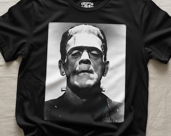 Frankenstein Shirt Boris Karloff Horror Black Tee Gothic Sweatshirt Classic Monster Hoodie Halloween Gift Universal Monsters Fan