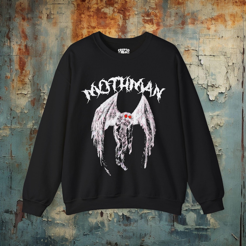 Mothman Shirt Spooky Cryptid Tee Gothic Horror Paranormal Top Punk Aesthetic Point Pleasant WV Gift for Mothman Lovers Sweatshirt