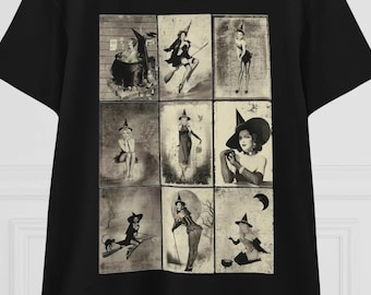 Goth Woman Witchcraft Shirt • Gothic Women’s Pinup Witch Tee • Occult Wicca Shirt • Spooky Alternative Fashion • Witch Aesthetic T-Shirt