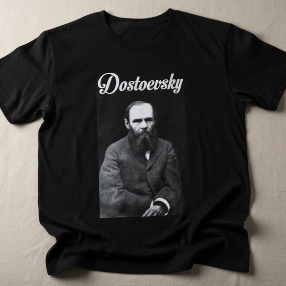Fyodor Dostoevsky T-Shirt | Brothers Karamazov Author Tee | Classic Literature Top | Writer Portrait Shirt | Book Lover Apparel