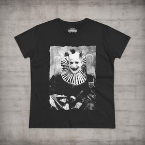 Creepy Clown Shirt Vintage Punk Tee Goth Clothing Metal Macabre Horror Circus Halloween Gift Unisex Ladies Tank Top Long Sleeve Hoodie image 7