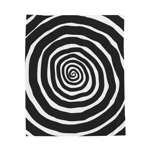 Gothic Spiral Blanket - Contemporary Abstract Plush Throw - Soft Velveteen Blanket for Home Decor - Available in 2 Sizes image 4