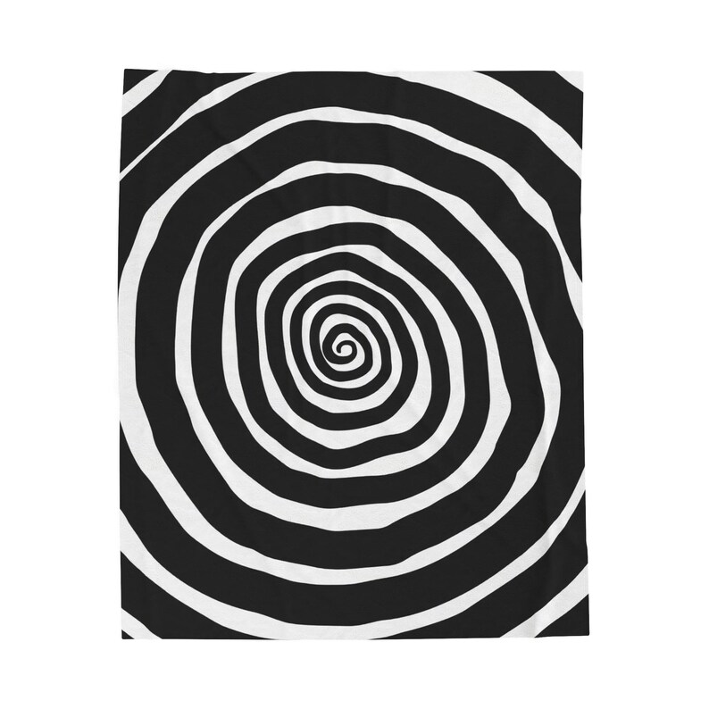 Gothic Spiral Blanket - Contemporary Abstract Plush Throw - Soft Velveteen Blanket for Home Decor - Available in 2 Sizes image 4