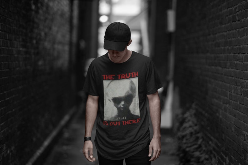 UFO Alien Shirt • The Truth Is Out There Tee • Skinny Bob Retro Alien T-Shirt • UAP Conspiracy Tee • Extraterrestrial Gift - Unisex Ladies image 3