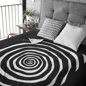 Gothic Spiral Blanket - Contemporary Abstract Plush Throw - Soft Velveteen Blanket for Home Decor - Available in 2 Sizes image 2