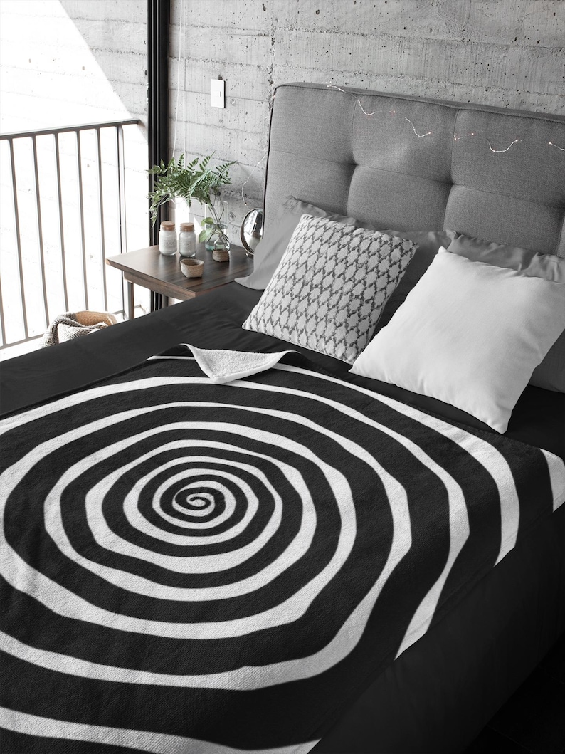 Gothic Spiral Blanket - Contemporary Abstract Plush Throw - Soft Velveteen Blanket for Home Decor - Available in 2 Sizes image 2