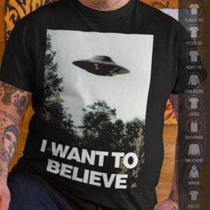 I Want to Believe Shirt Black UFO T-Shirt Hoodie Ladies X Files Shirt Alien Tee X-Files Poster Sweatshirt Hoodie Kids Tee Scully Mulder