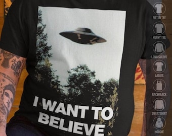 I Want to Believe Shirt Black UFO T-Shirt Hoodie Ladies X Files Shirt Alien Tee X-Files Poster Sweatshirt Hoodie Kids Tee Scully Mulder