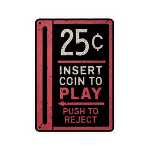 Arcade Vinyl Sticker Insert Coin Decal Retro Gamer Laptop Sticker Red ...
