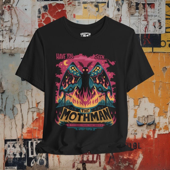 Mothman Shirt Cryptid Shirt Paranormal Tee Black Bridge Shirt Creepy Creature Shirt Gift For Cryptid Fan Unisex Ladies Long Sleeve Hoodie