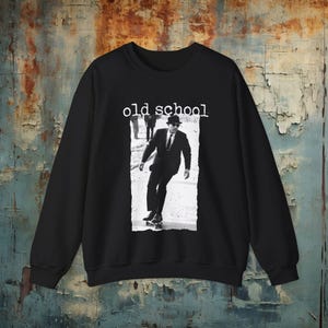 Skateboard Shirt Old School Retro Skater Tee Vintage Hipster Streetwear 90s Style Gift for Skateboarders Kids XS to Adult 5X Hoodie Ladies Crewneck Sweatshirt
