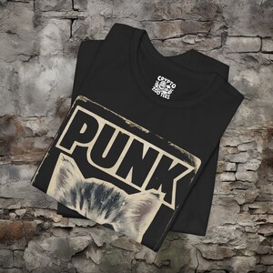 Punk Kitten T-shirt | Bella Canvas Shirt | Punk Rock Cat Kitty Tee | Feline Rebel Top | Goth Pet Lover Gift | Black Shirt Ladies Hoodie Tank imagen 4