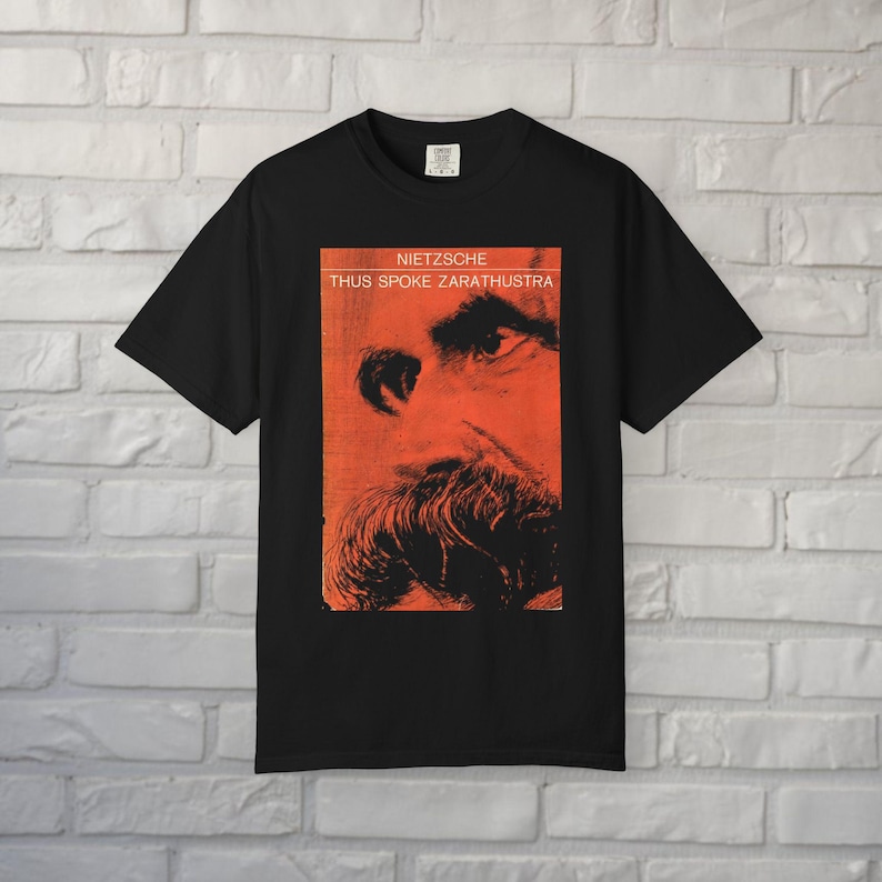 Nietzsche Tee Philosophy Shirt Zarathustra Book Shirt Nihilism Style Friedrich Nietzsche Tee Gift XS-5X Unisex Ladies Long Sleeve Hoodie Comfort Colors