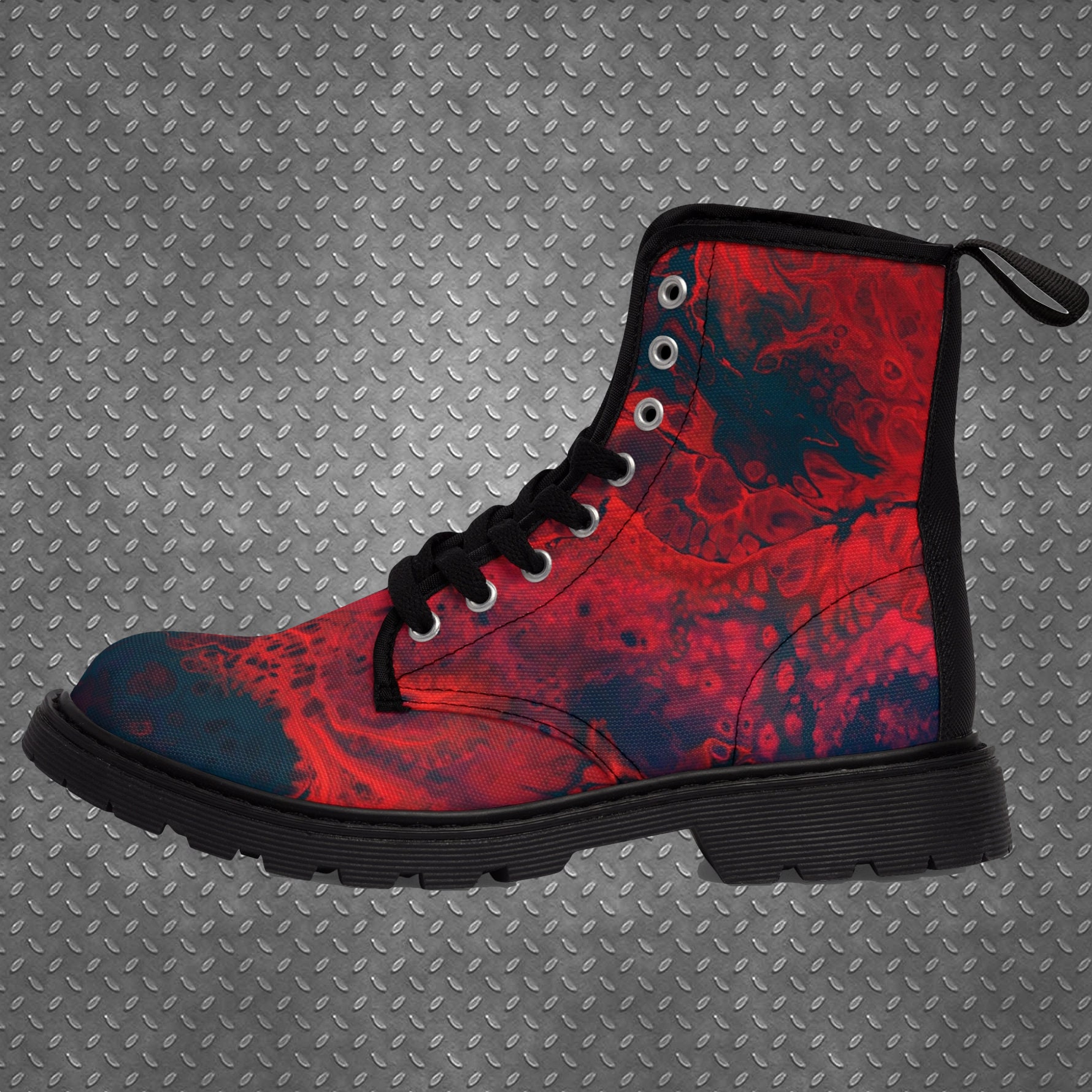 BOTAS RUST DE HOMBRE Punk Goth Metal Botas de lona con zapato Soul de goma Zapatos Zapatos para hombre Botas Like Doc Marten Style 