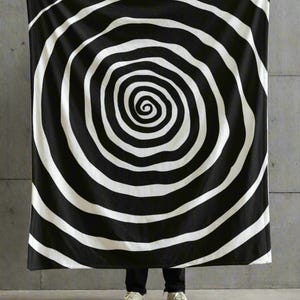 Gothic Spiral Blanket - Contemporary Abstract Plush Throw - Soft Velveteen Blanket for Home Decor - Available in 2 Sizes image 1