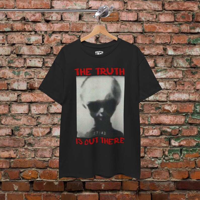 UFO Alien Shirt • The Truth Is Out There Tee • Skinny Bob Retro Alien T-Shirt • UAP Conspiracy Tee • Extraterrestrial Gift - Unisex Ladies Fitted Tee - Bella+