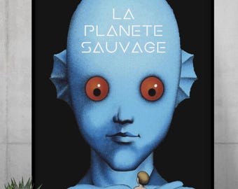 Fantastische planeet poster La Planete Sauvage print sci-fi kunst aan de muur retro film decor vintage film kunst cadeau voor sci-fi fans Home decor