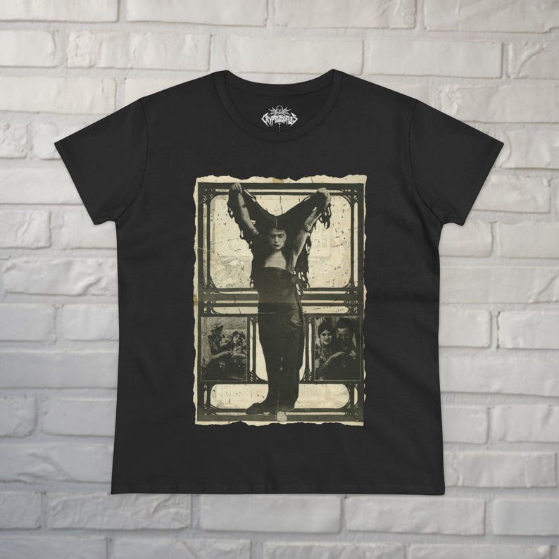 Theda Bara Shirt - Goth Gothic Lady Vampire - Spooky Halloween Punk - Edgy Alternative Fashion - Eerie Dark Style - Horror-Inspired Tee Ladies Tee