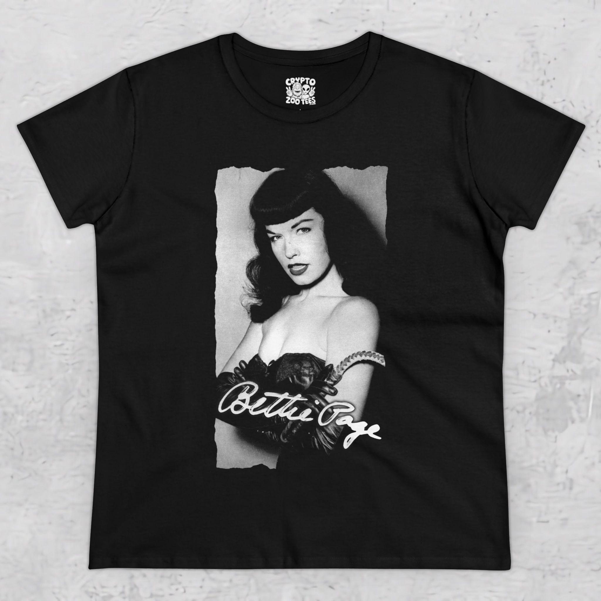 Bettie Page T-shirt Black Burlesque Pin-up Goth Shirt Retro