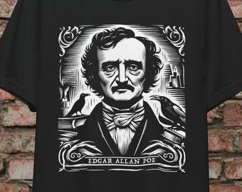 Edgar Allan Poe T-shirt Black Gothic Tee Nevermore Shirt Edgar Allen Poe Graphic Tee Vintage Horror Literary Shirt Gift for Fans