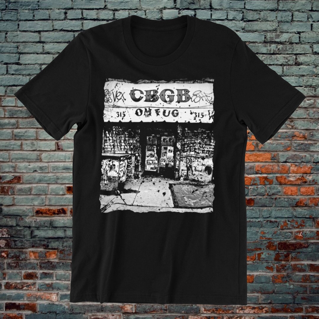 CBGB Distressed Logo Inspired T Shirt, Rock Music Classic Punk