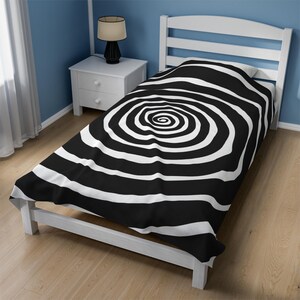 Gothic Spiral Blanket - Contemporary Abstract Plush Throw - Soft Velveteen Blanket for Home Decor - Available in 2 Sizes image 8