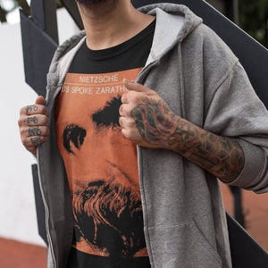 Nietzsche Tee Philosophy Shirt Zarathustra Book Shirt Nihilism Style Friedrich Nietzsche Tee Gift XS-5X Unisex Ladies Long Sleeve Hoodie image 3