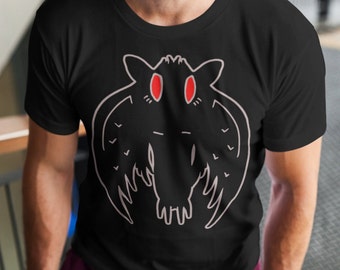 Mothman T-Shirt Cryptid Tee Paranormal Shirt Gothic Horror Mythical Creature Top Cryptozoology Gift for Cryptid Fans