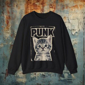 Punk Kitten T-shirt | Bella Canvas Shirt | Punk Rock Cat Kitty Tee | Feline Rebel Top | Goth Pet Lover Gift | Black Shirt Ladies Hoodie Tank Sweatshirt