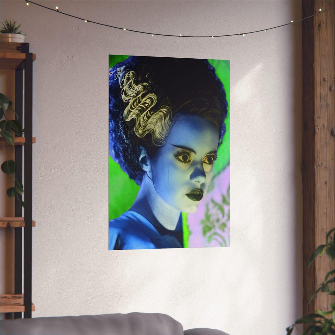 Bride of Frankenstein Poster Classic Horror Wall Art Black Monster ...