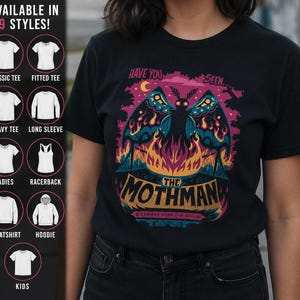 Mothman Shirt Cryptid Shirt Paranormal Tee Black Bridge Shirt Creepy Creature Shirt Gift For Cryptid Fan Unisex Ladies Long Sleeve Hoodie