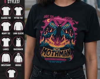Mothman Shirt Cryptid Shirt Paranormal Tee Black Bridge Shirt Creepy Creature Shirt Gift For Cryptid Fan Unisex Ladies Long Sleeve Hoodie
