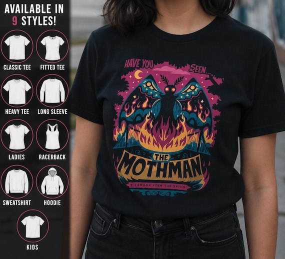 Mothman Shirt Cryptid Shirt Paranormal Tee Black Bridge Shirt Creepy Creature Shirt Gift For Cryptid Fan Unisex Ladies Long Sleeve Hoodie