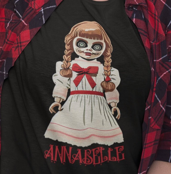アナベル人形Tシャツ | 幽霊ホラー映画Tシャツ | パンクゴスメタルユニ