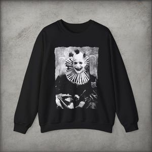 Creepy Clown Shirt Vintage Punk Tee Goth Clothing Metal Macabre Horror Circus Halloween Gift Unisex Ladies Tank Top Long Sleeve Hoodie Crewneck Sweatshirt