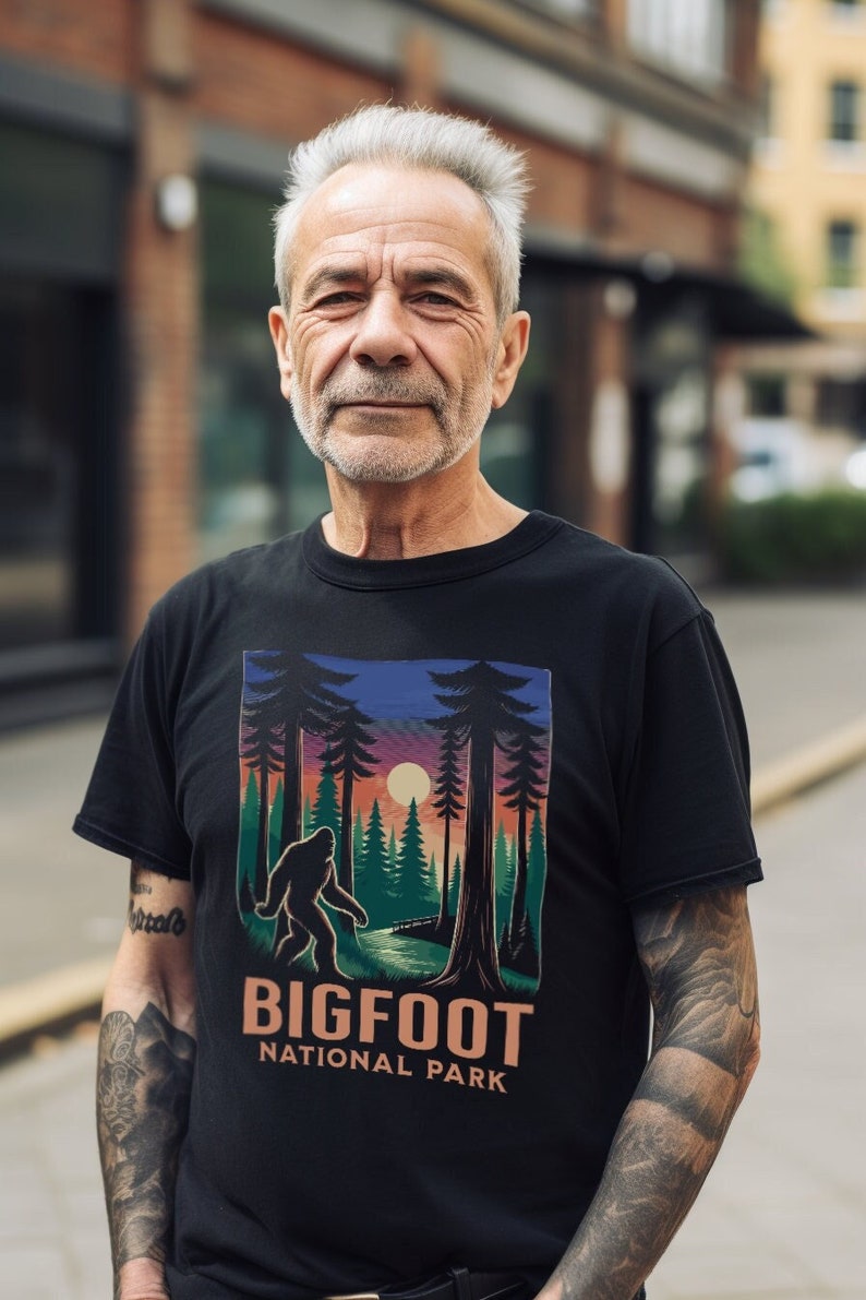 Bigfoot T-shirt National Park Shirt Sasquatch Cryptid Tee Monster Lore Cryptozoology Gift for Hikers Campers and Bigfoot Fans image 3
