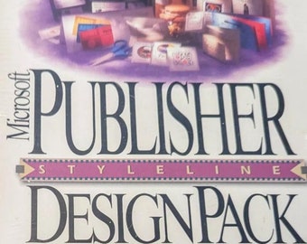 Software aggiuntivo su floppy disk da 3 1/4 pollici per Microsoft Publisher del 1994 sigillato