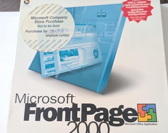 Software per PC Microsoft Frontpage 2000 sigillato in scatola grande